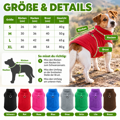 Hunde-Winterjacke aus Fleece mit D-Ring