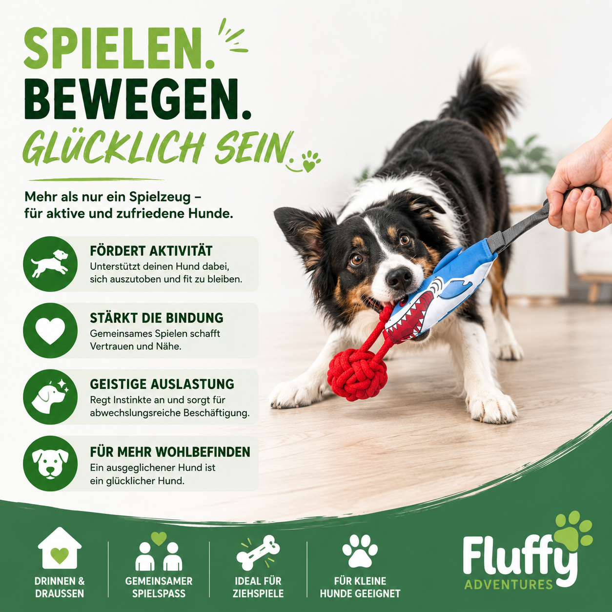 HaiZug Hundespielzeug mit Zugseil