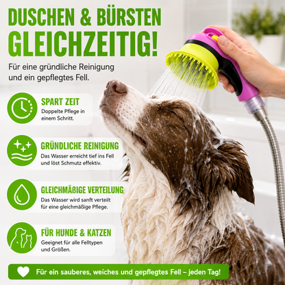 2-in-1 Massage- & Pflegedusche für Haustiere