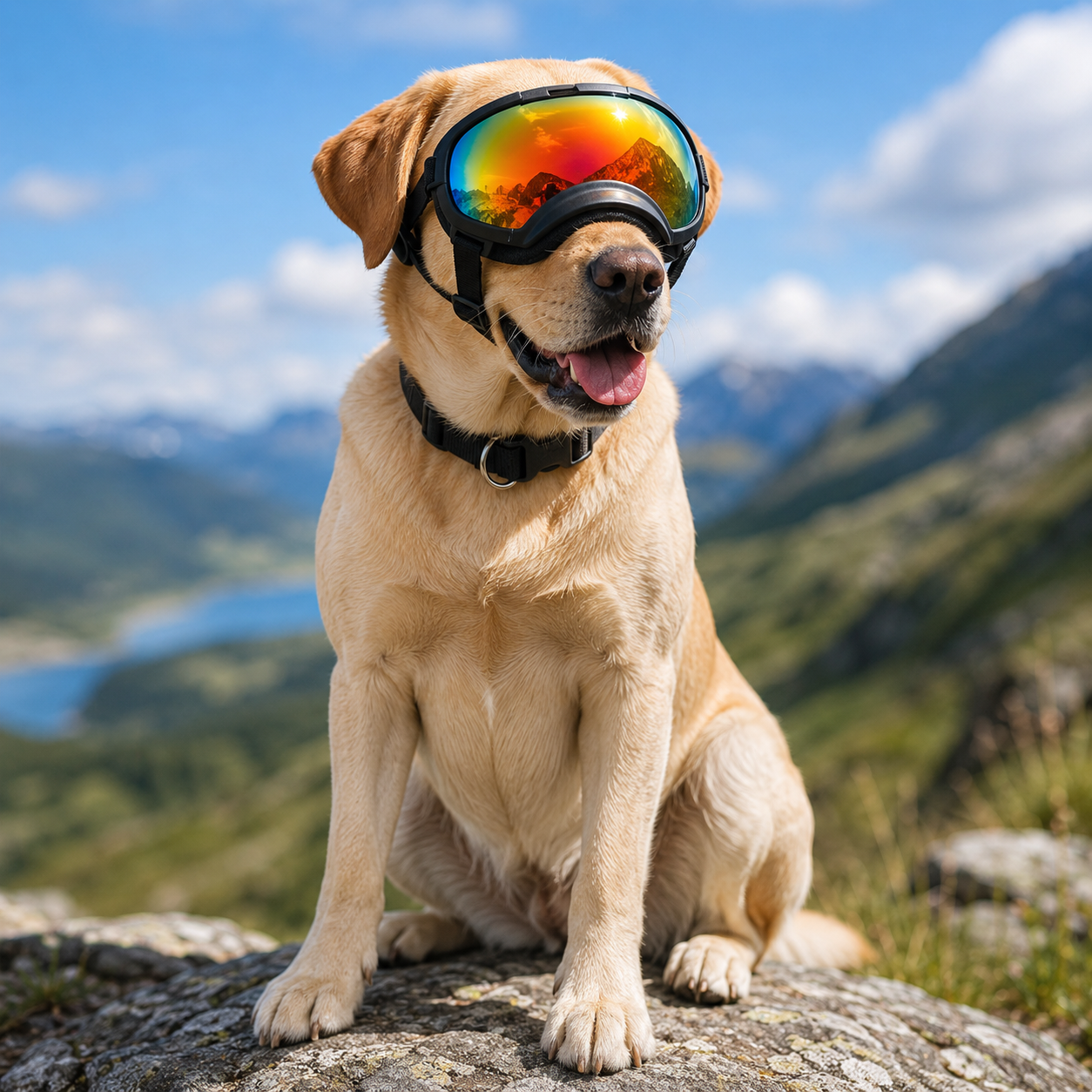 Hundebrille mit UV-Schutz für kleine & große Hunde – winddicht, verstellbar & Anti-Fog