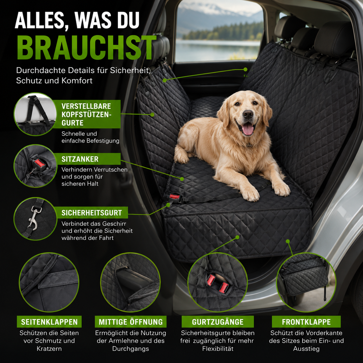 Wasserdichter Hunde Autositzbezug kratzfest