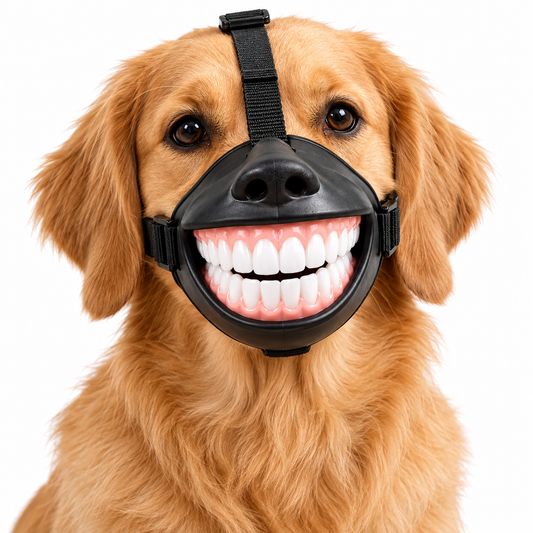 Lustiger Hunde-Maulkorb mit Grinsezähnen