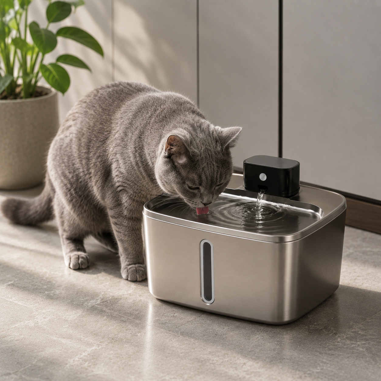 Intelligenter Edelstahl-Trinkbrunnen für Hunde & Katzen – 4 L