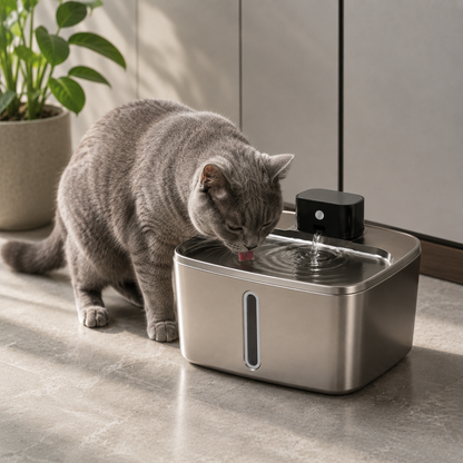 Intelligenter Edelstahl-Trinkbrunnen für Hunde & Katzen – 4 L
