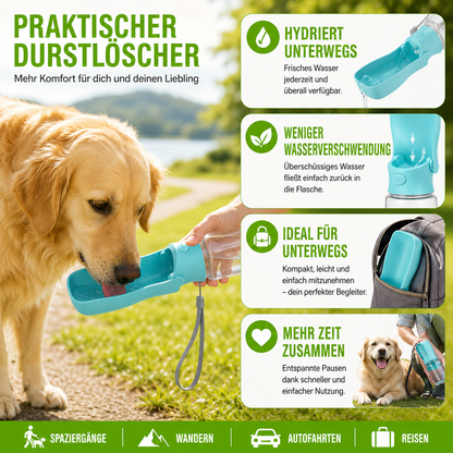 Faltbare Hunde Trinkflasche für unterwegs