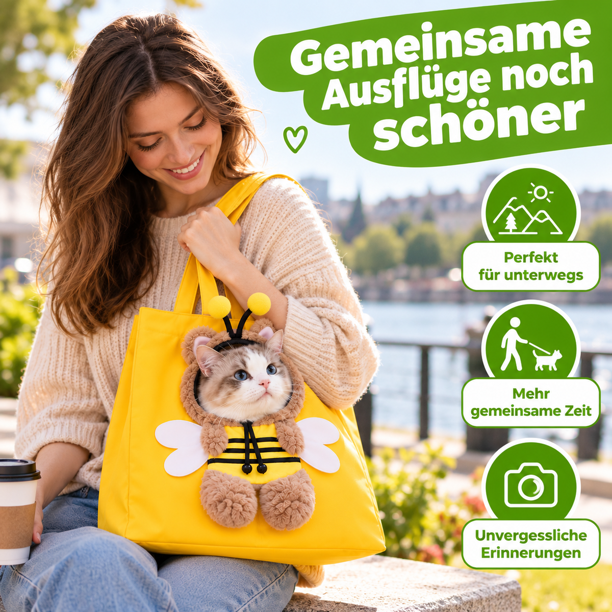 Tragetasche für Katzen & kleine Hunde mit Tiermotiven