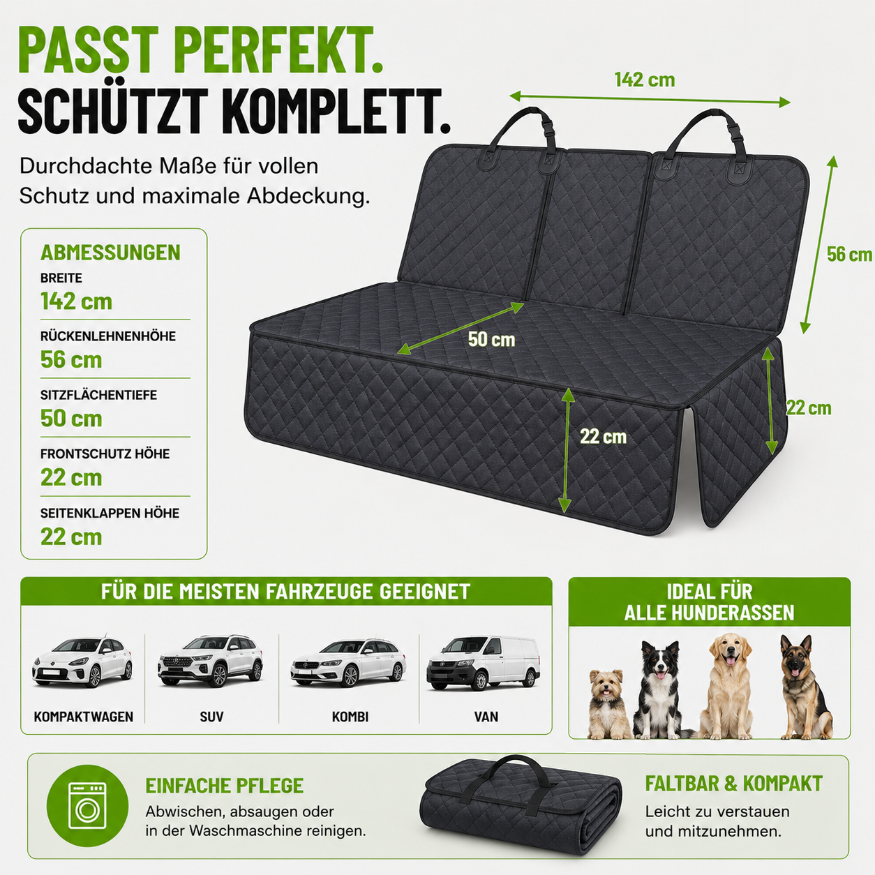 Wasserdichter Hunde Autositzbezug kratzfest