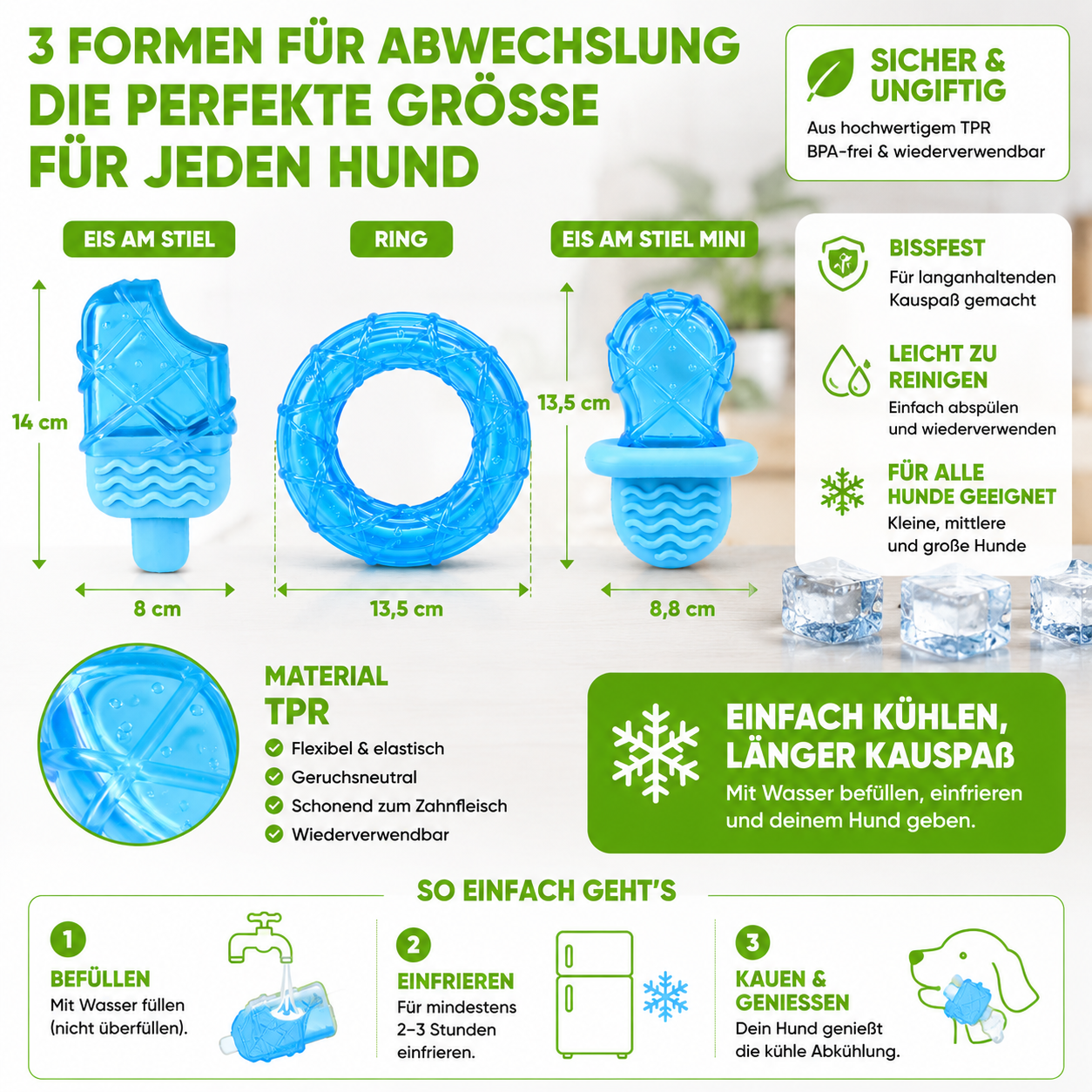 Kühlendes Kauspielzeug für den Sommer