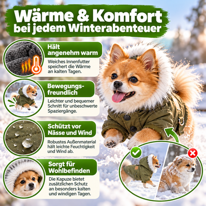 Hunde-Winterjacke mit Kapuze für kleine Hunde