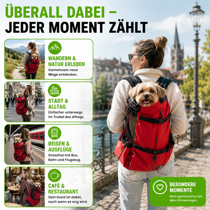 Atmungsaktiver Hunde-Rucksack für kleine & mittelgroße Hunde – sicher & bequem für Reisen, Outdoor & Spaziergänge