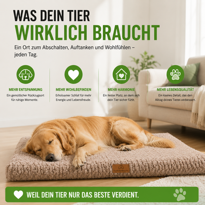 Orthopädisches Haustierbett mit Plüschbezug & Anti-Rutsch-Unterseite