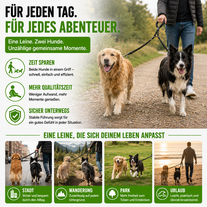 Doppelte Hundeleine für entspanntes Gassi