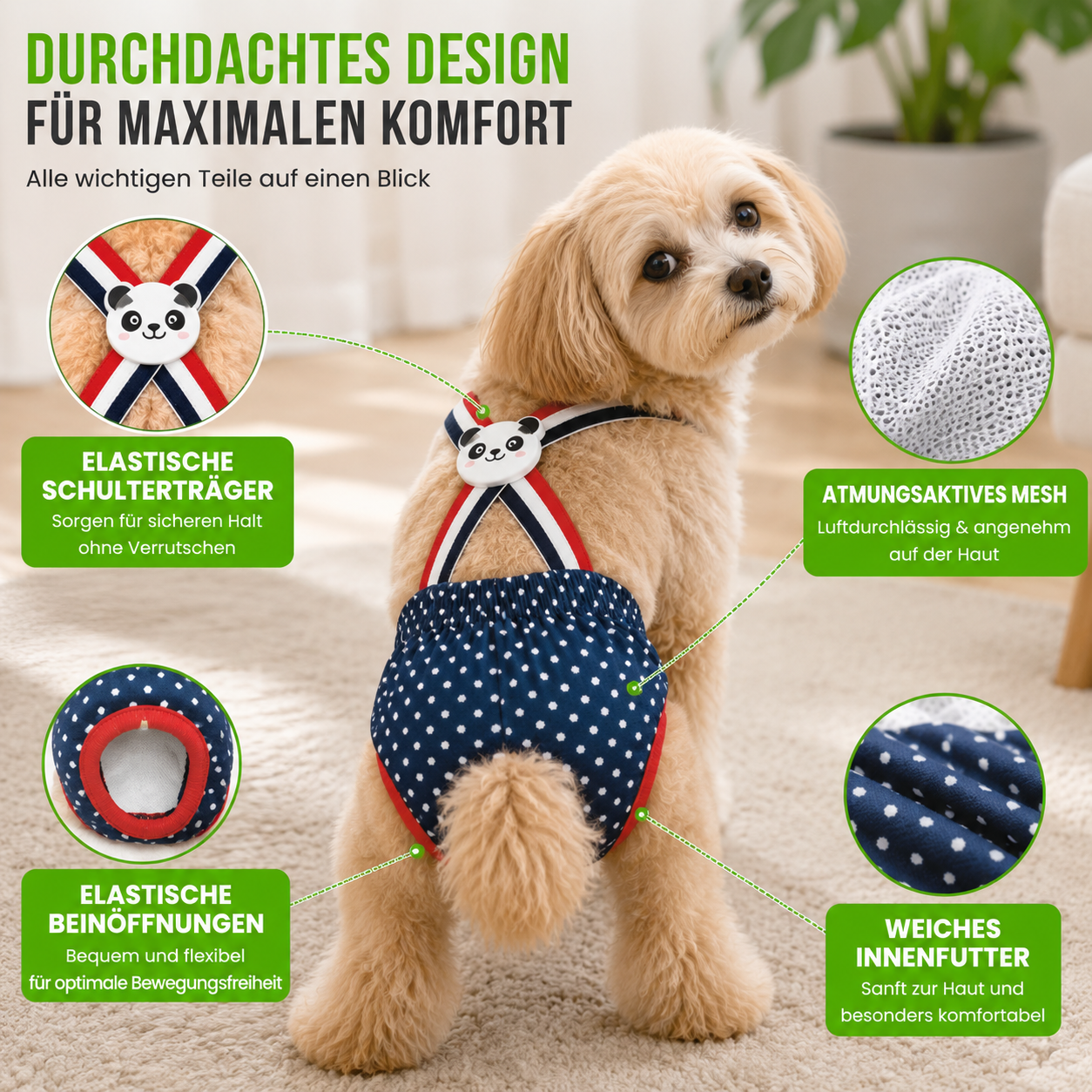 Hygieneshorts für Hunde waschbar & bequem