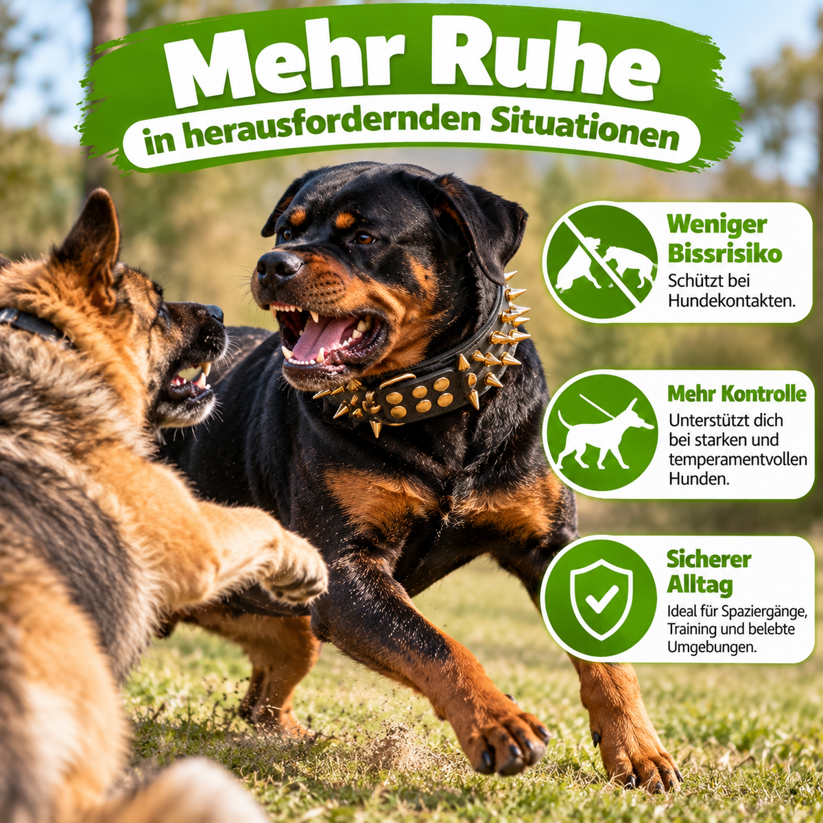 Hundehalsband mit Nieten für große Hunde