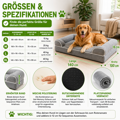 Waschbares Hundesofa mit Memory-Schaum und Wendekissen
