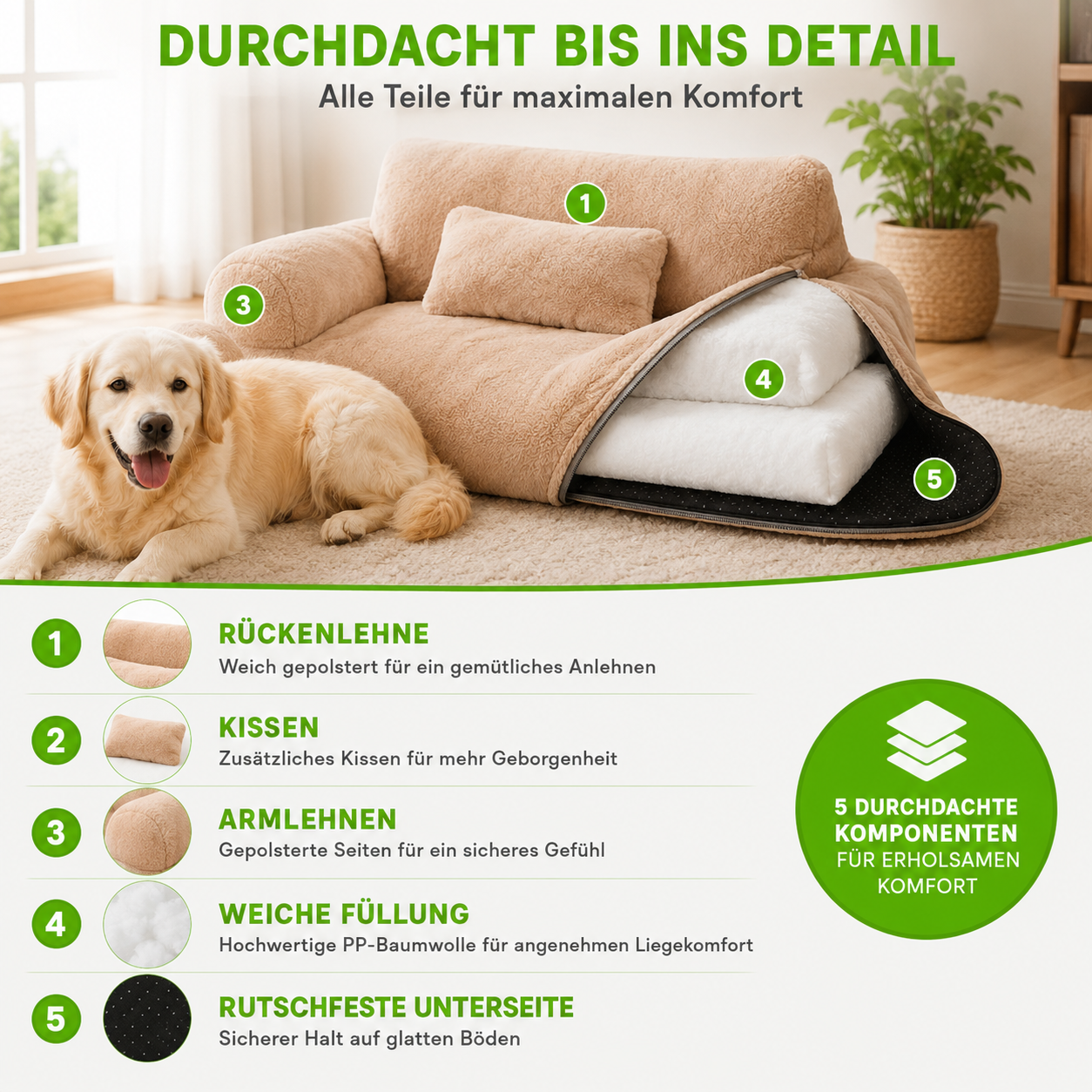 Weiches Haustiersofa für Hunde & Katzen