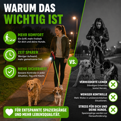 Praktische Anti Wickel Doppel Hundeleine