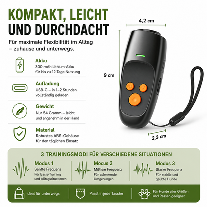 Ultraschall Hunde-Anti-Bell-Gerät mit LED-Licht & USB-Aufladung