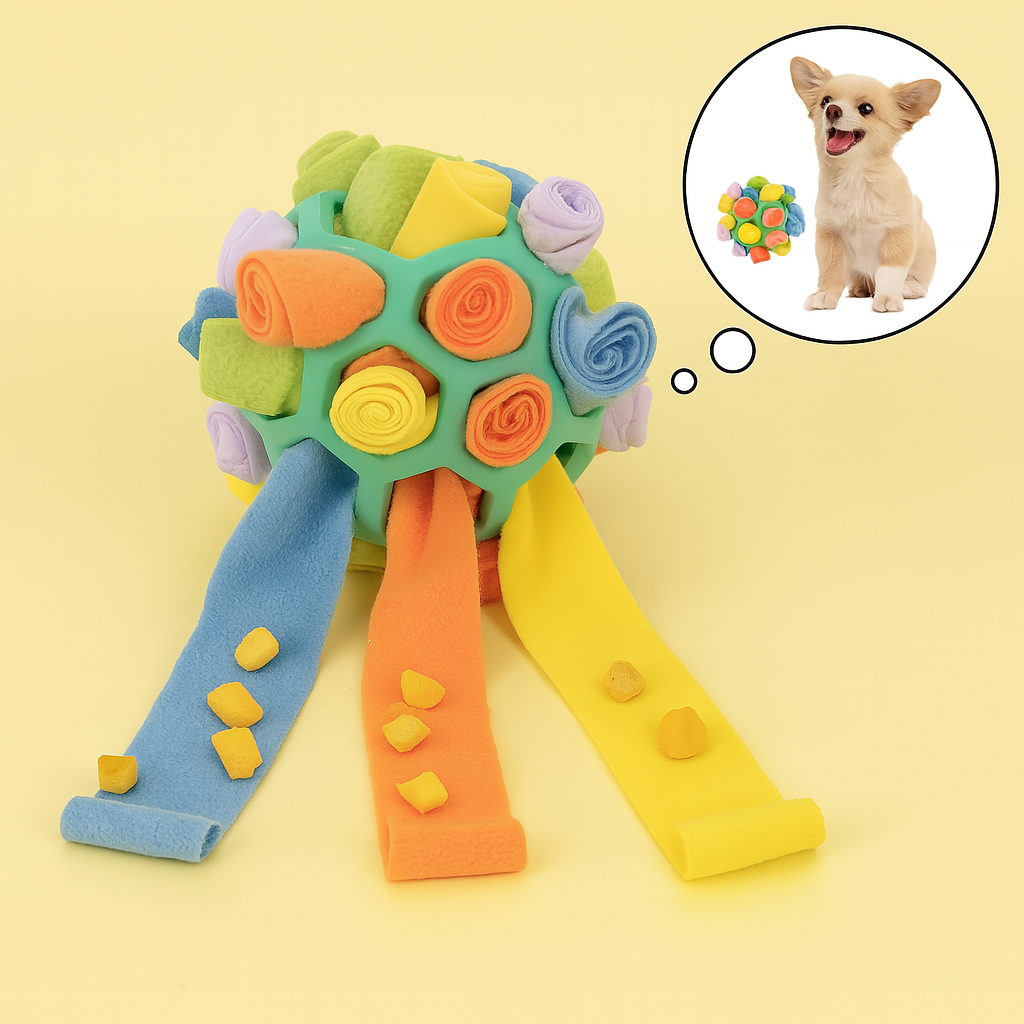 Interaktiver Schnüffelball – Beschäftigung & Spielspaß für Haustiere 🧠