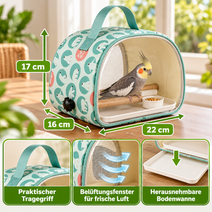 Tragbare Vogeltransporttasche mit Sitzstange