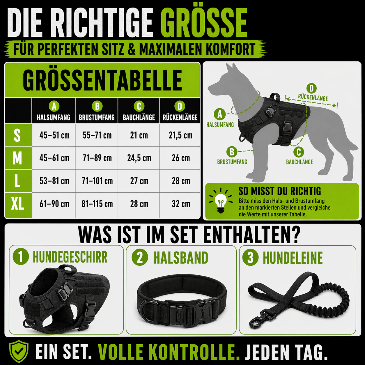 Robustes Militär Hundegeschirr für Training und Spaziergänge