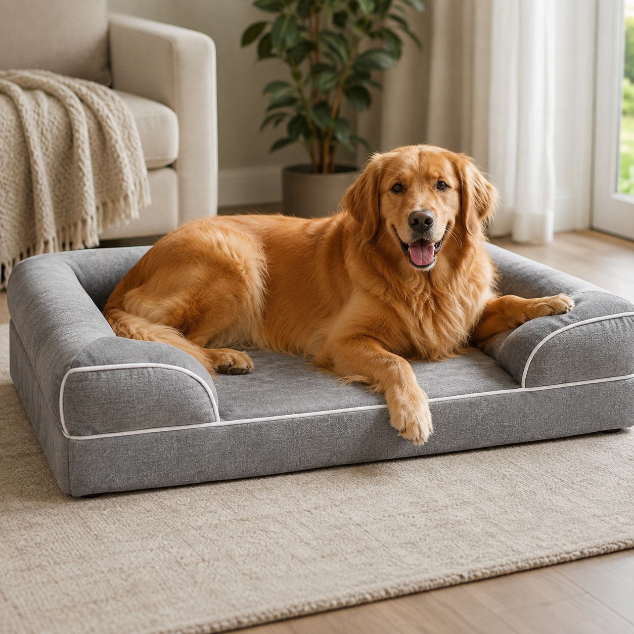 Waschbares Hundesofa mit Memory-Schaum und Wendekissen
