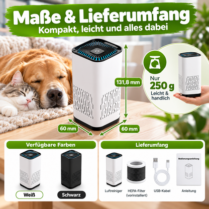 Kompakter HEPA-Luftreiniger für Hunde & Katzen