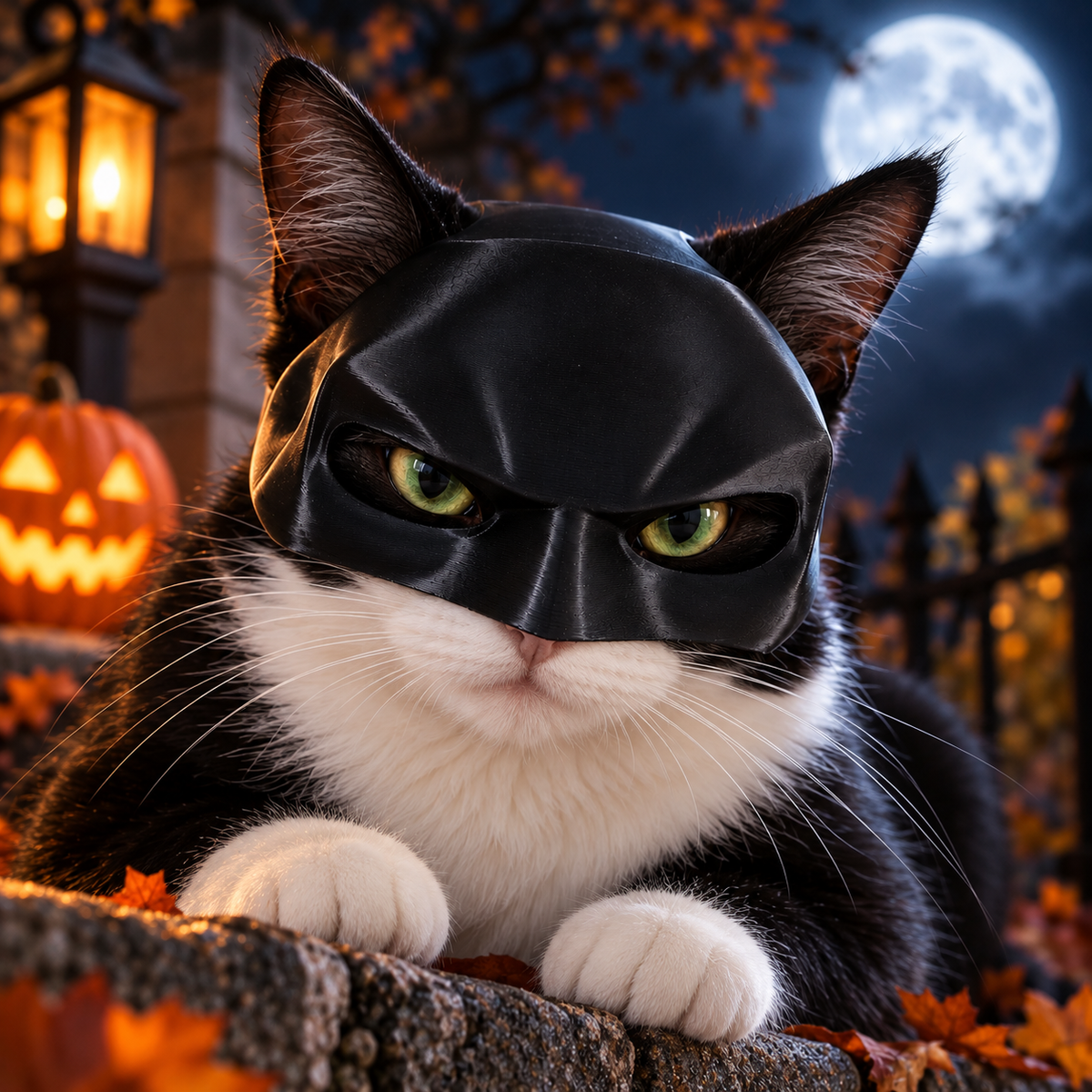 Fledermaus-Katzenmaske für Halloween