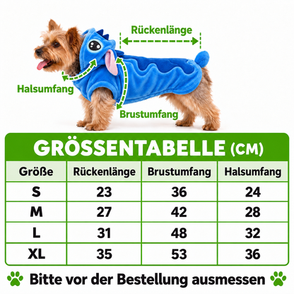 Stitch Hundekostüm mit Kapuze aus Fleece