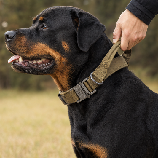 Taktisches Hundehalsband mit Metall-Schnalle & Griff