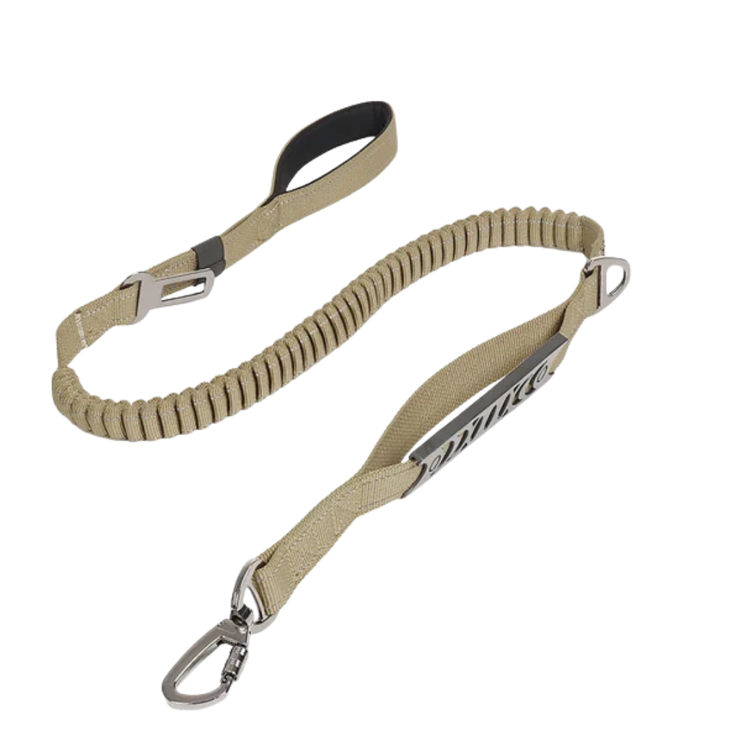 Stoßdämpfende Premium Hundeleine Khaki