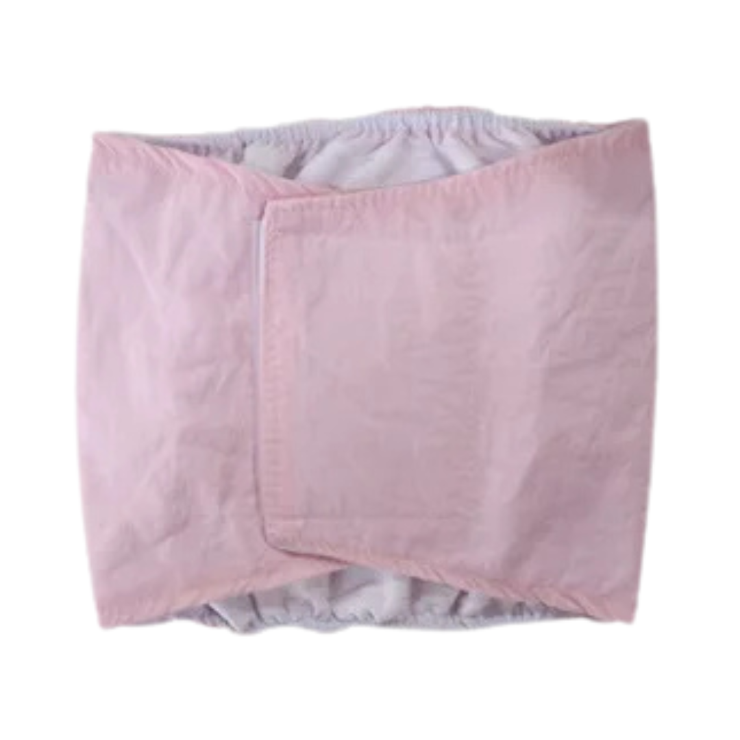 Waschbare Hundewindeln mit Klett & Schwanzöffnung Rosa