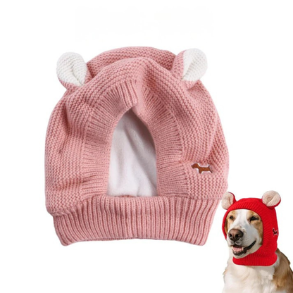 Kuschelige Strickmütze für Hunde Rosa