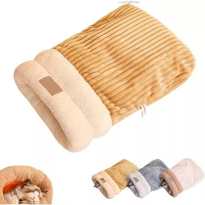 3-Schicht Flauschiger Haustier-Schlafsack – Wärme, Geborgenheit & Komfort für Katzen & kleine Hunde