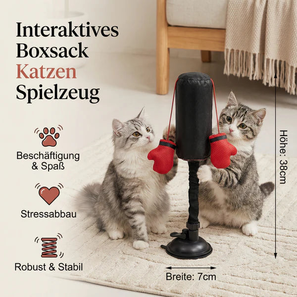 Katzen Boxsack mit Saugnapf – Aktiv & Interaktiv