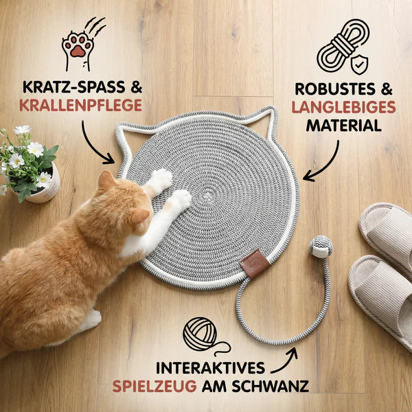 2-in-1 Katzen Kratzteppich & Spielmatte