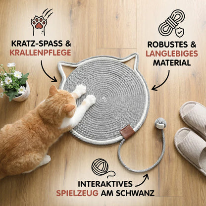 2-in-1 Katzen Kratzteppich & Spielmatte