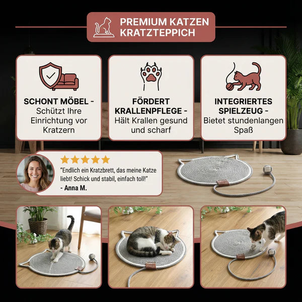2-in-1 Katzen Kratzteppich & Spielmatte