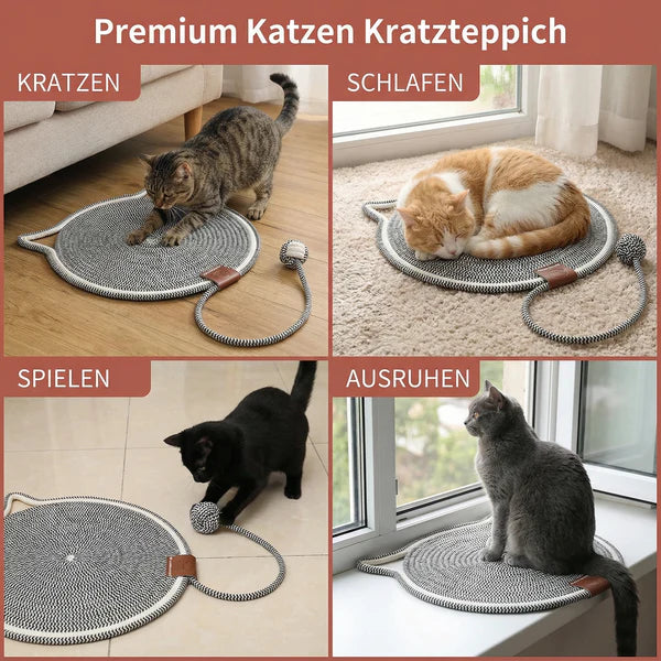 2-in-1 Katzen Kratzteppich & Spielmatte