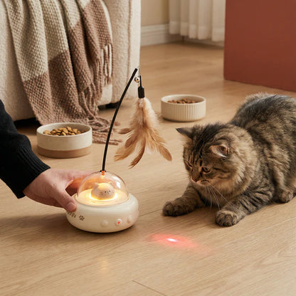 Smartes Katzen Spielzeug mit LED Laser & Feder