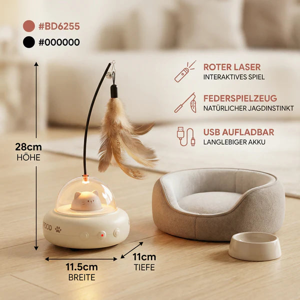 Smartes Katzen Spielzeug mit LED Laser & Feder