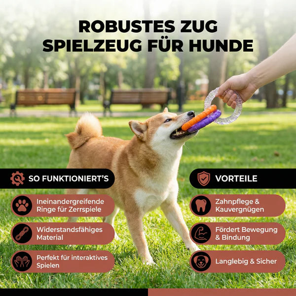 3 Ring Kauspielzeug für Hunde robust und zahnschonend