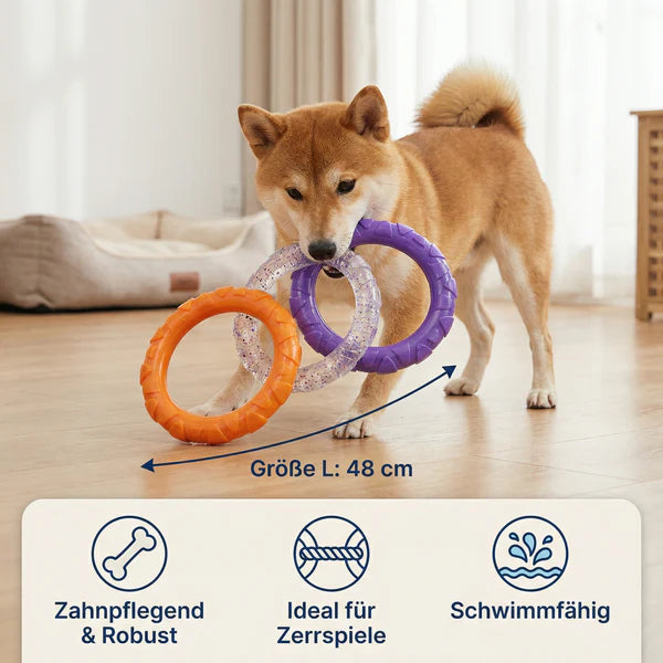 3 Ring Kauspielzeug für Hunde robust und zahnschonend