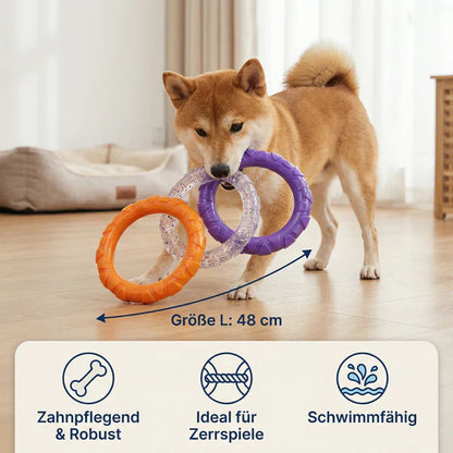 3 Ring Kauspielzeug für Hunde robust und zahnschonend