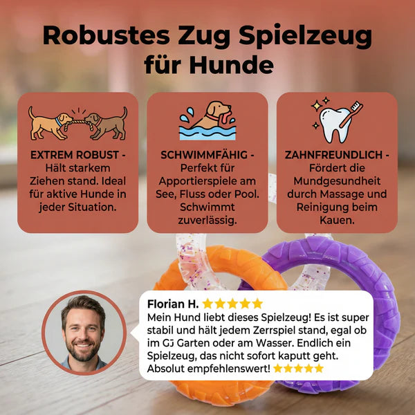 3 Ring Kauspielzeug für Hunde robust und zahnschonend